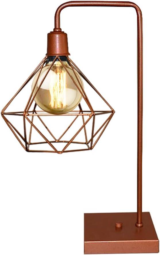 Abajur Luminaria De Mesa Com Aramado - Ideal para sala, cabeceira de cama, escritório (Cobre Cobre)