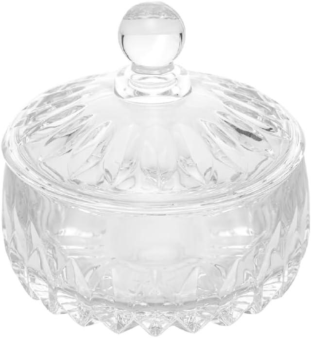 WOLFF - Potiche Decorativo de Cristal Louise 14cm x 14cm - Enxoval - Decoração - Organização - Bomboniére - Vasos Decorativos