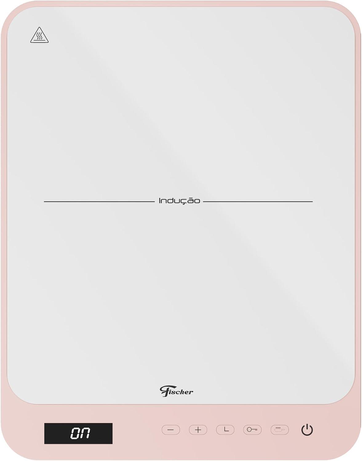 Cooktop Indução 1 Boca Touch Screen Rosa Candy Bivolt