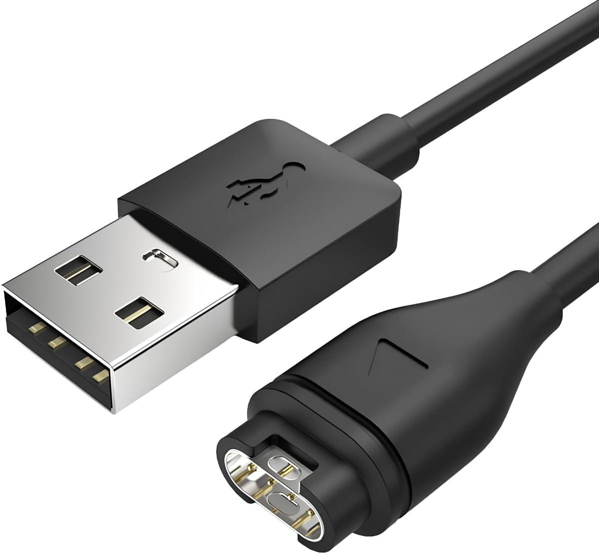 Cabo carregador USB compatível com Garmin Fenix 6 6S 6X Pro Sapphire, Fenix 5 5S 5X Plus, Forerunner 935 945 45 45S 245, Approach S10 S40 S60 X10, Quatix 5 Sapphire, Vivoactive - 1M
