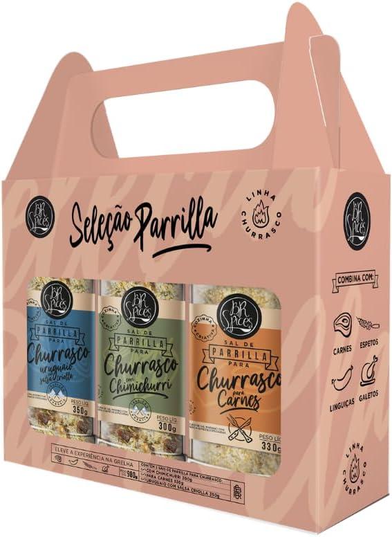 Kit Seleção Parrilla BR Spices 980G com 3 Sais Para Churrasco