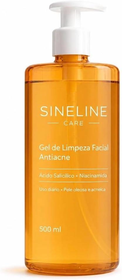 Sabonete Facial Antiacne 500ml Sineline Actiline com Ácido Salicílico e Niacinamida | Limpeza Profunda, Controle da Oleosidade, Combate a Cravos e Espinhas para Pele Oleosa e Mista