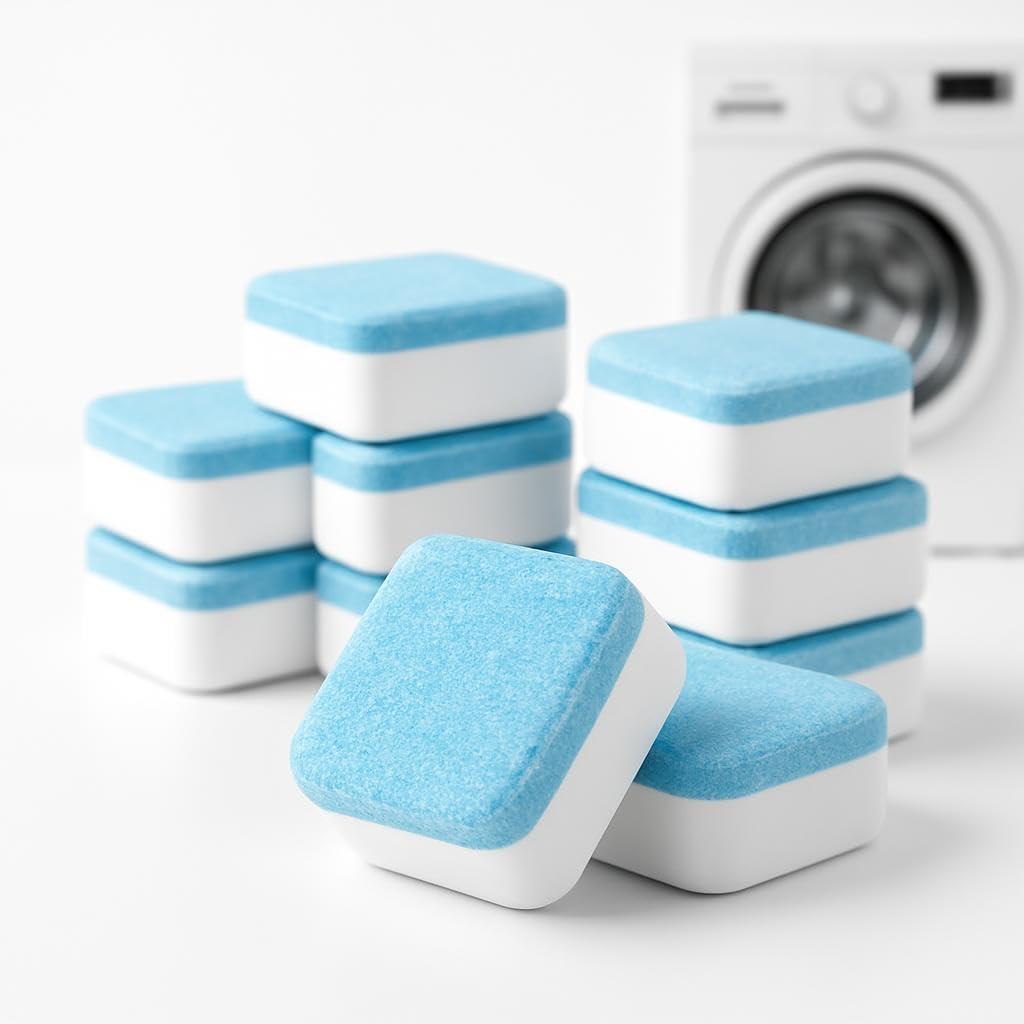 Pastilhas de Limpeza para Máquina de Lavar Roupa e Lava-Louças, Kit com 12 Unidades, Fórmula de Limpeza Profunda, 185 g