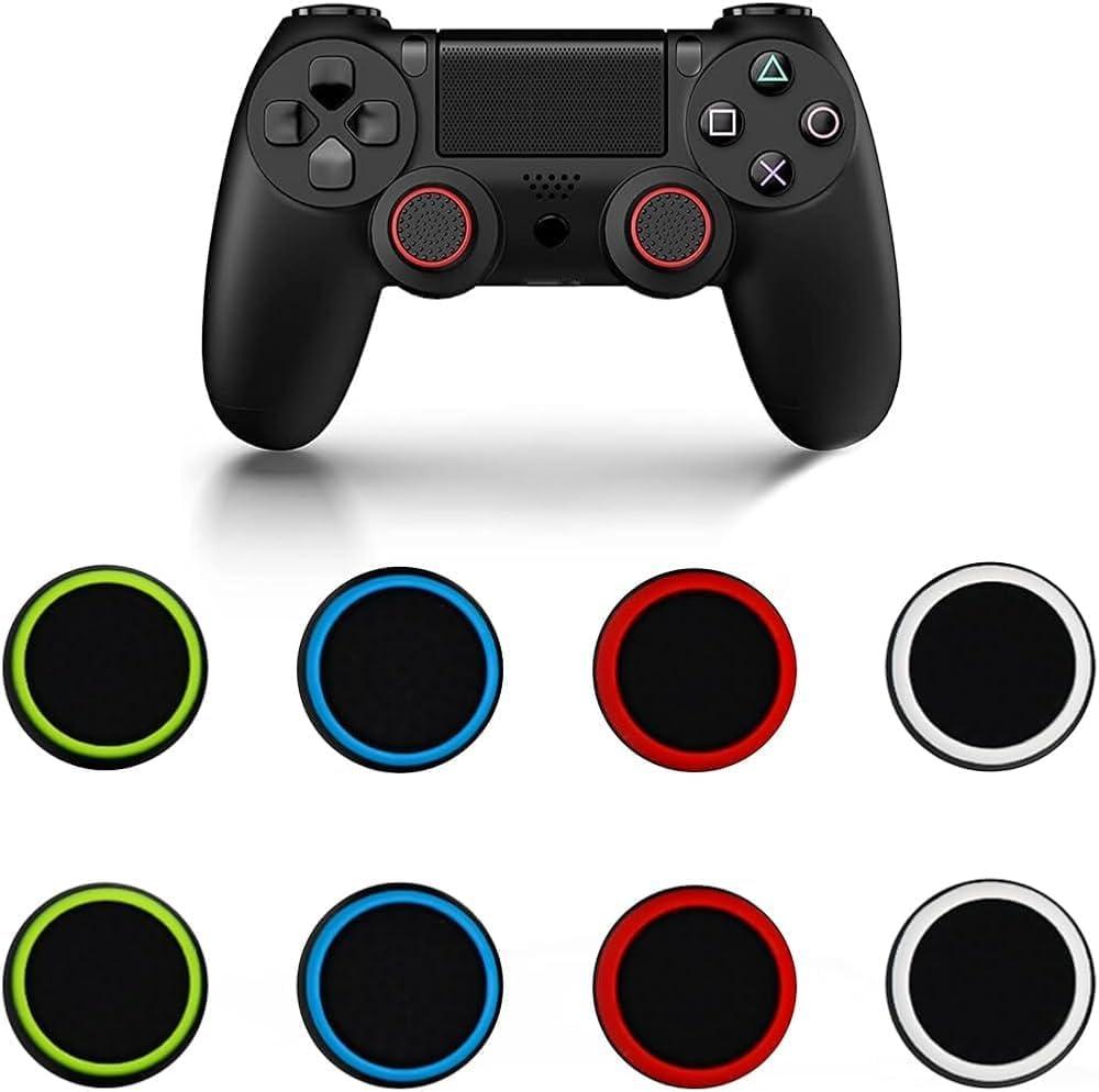 Kit 8 Grips Analógicos Multicolor para Controle PS3 PS4 PS5 Xbox One Series, Antiderrapante, Mais Conforto e Precisão Gamer