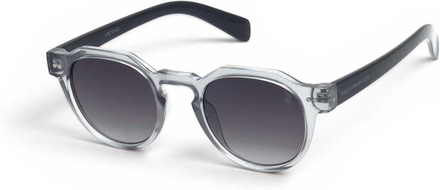 Óculos de Sol Casual Unissex Polo London Club,design Redondo Lente Proteção UV400 - Kit contém Case Couro ECO