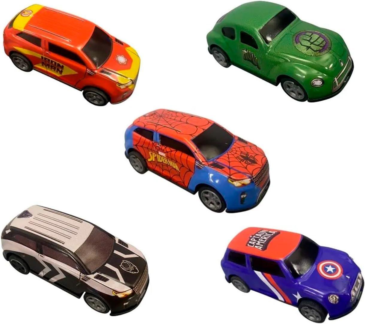 Candide, Kit Mini Carrinhos de Brinquedo, Vingadores, Função Pullback - 5 unidades