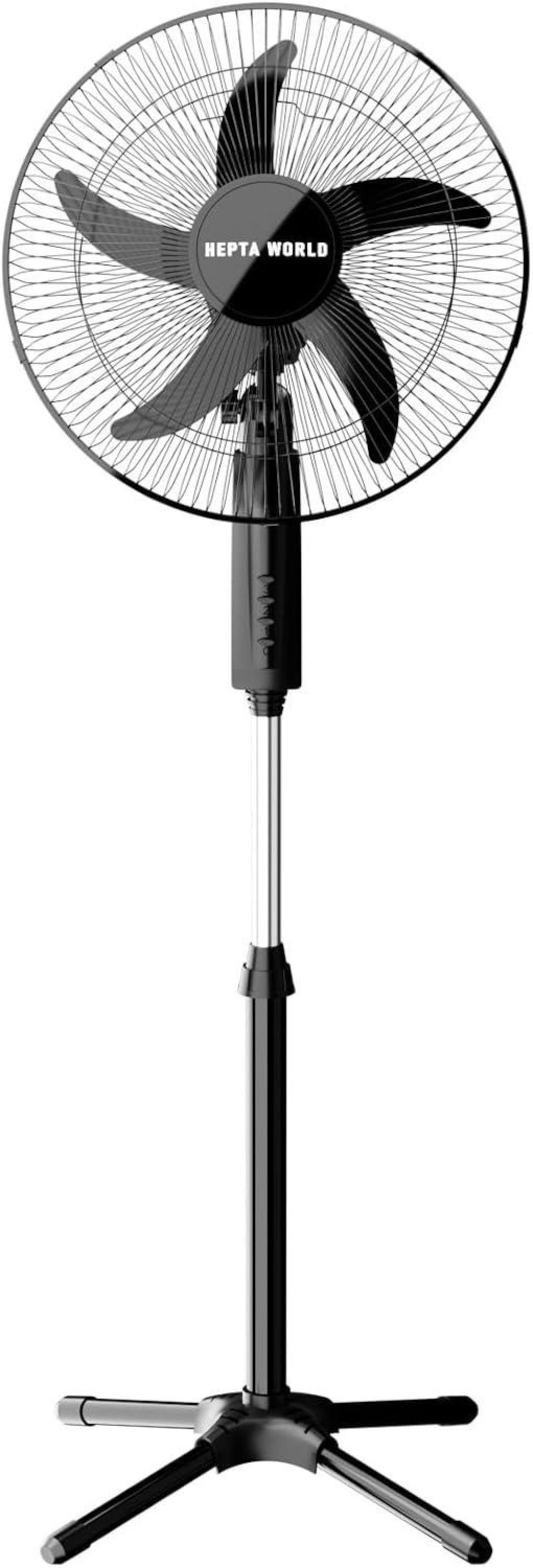 HEPTA WORLD Ventilador de Coluna, Resfriamento, Silencioso, Design Slim para Casa Escritório (PRETO, 220V, 1011)