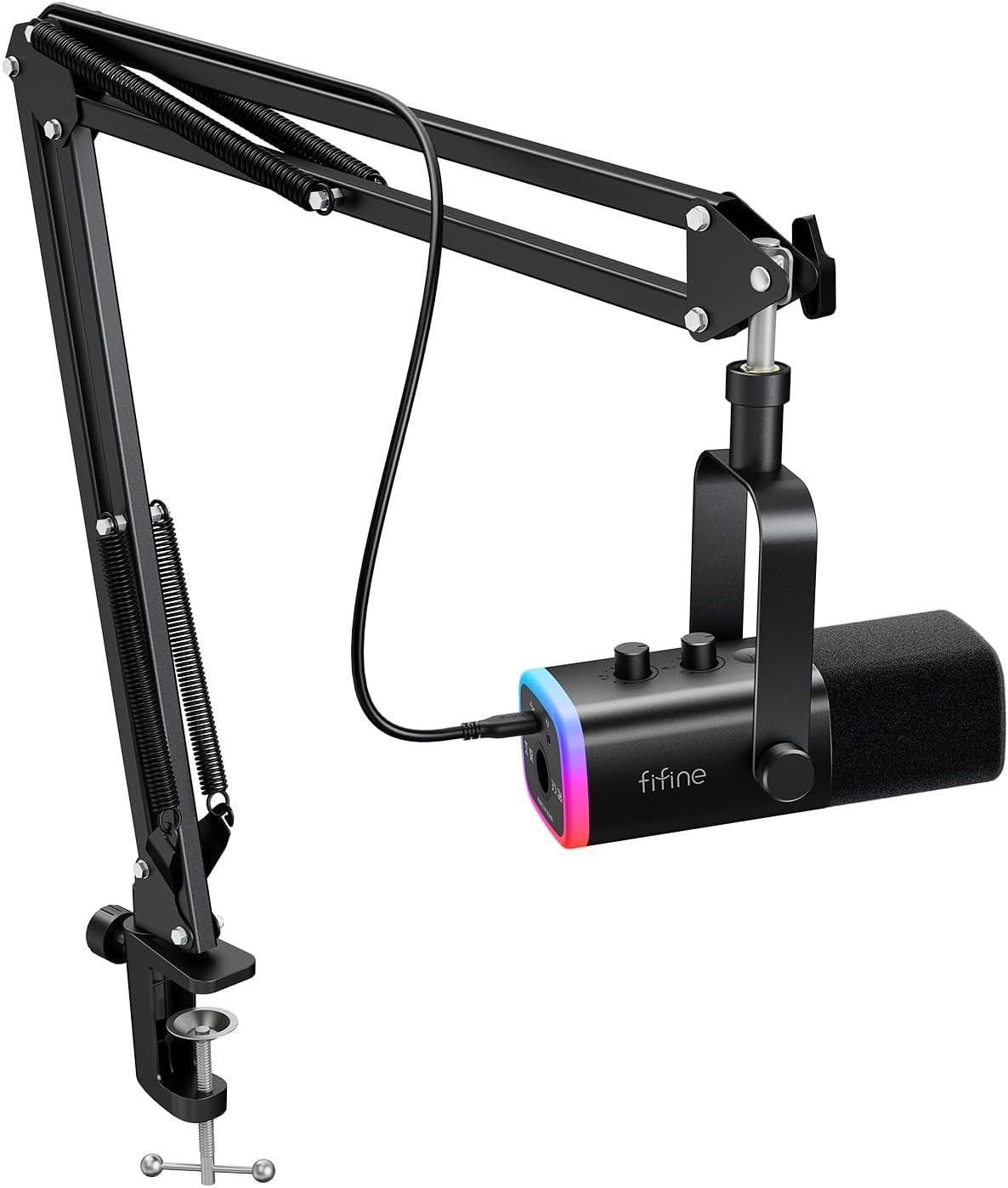 FIFINE AM8T conjunto de microfone para jogos XLR/USBpara PC Podcasting
