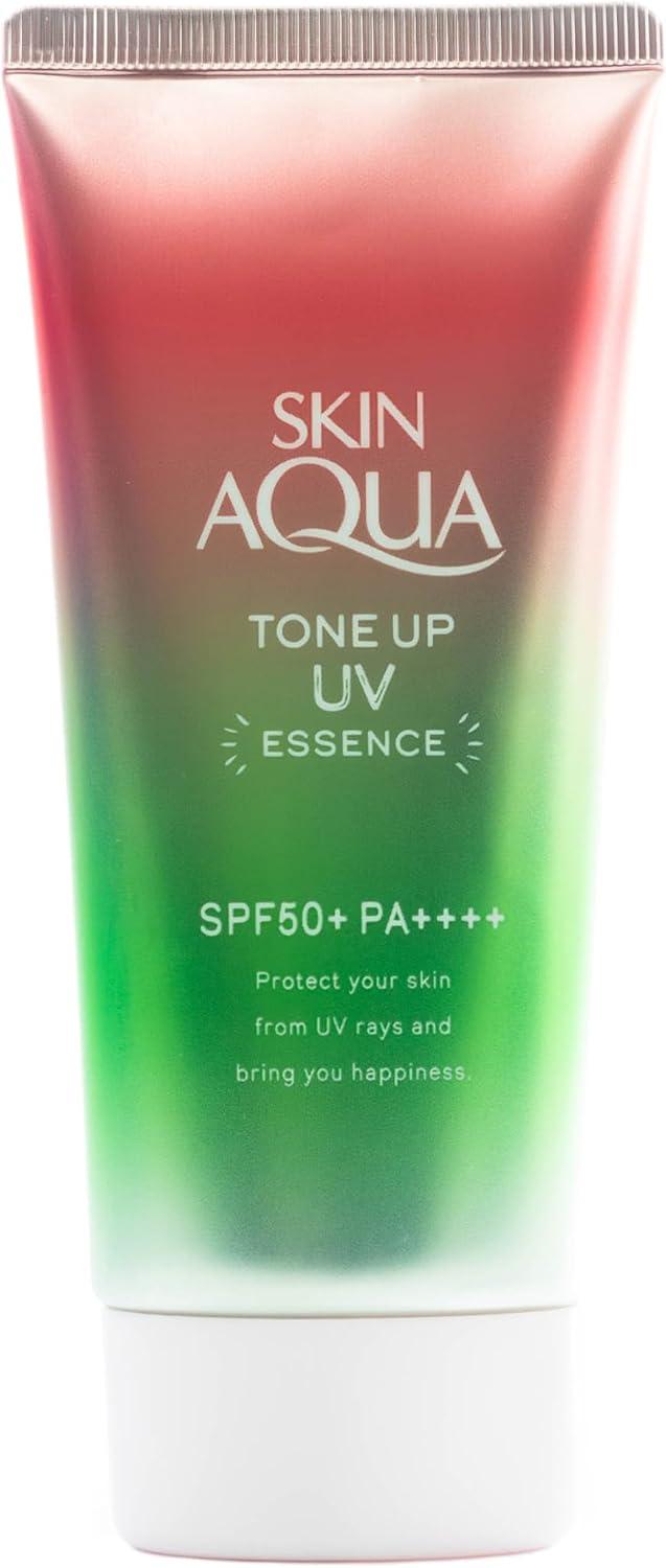 SKIN AQUA® Protetor Solar Tone Up Happiness Aura 80g - FPS 50 cor rosa - Não deixa a pele oleosa