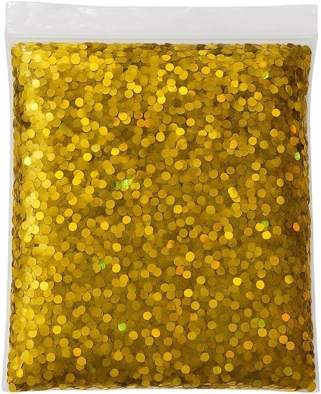 Confete Holográfico Mini 3mm 100g Dourado Fosco para Balão Bubble