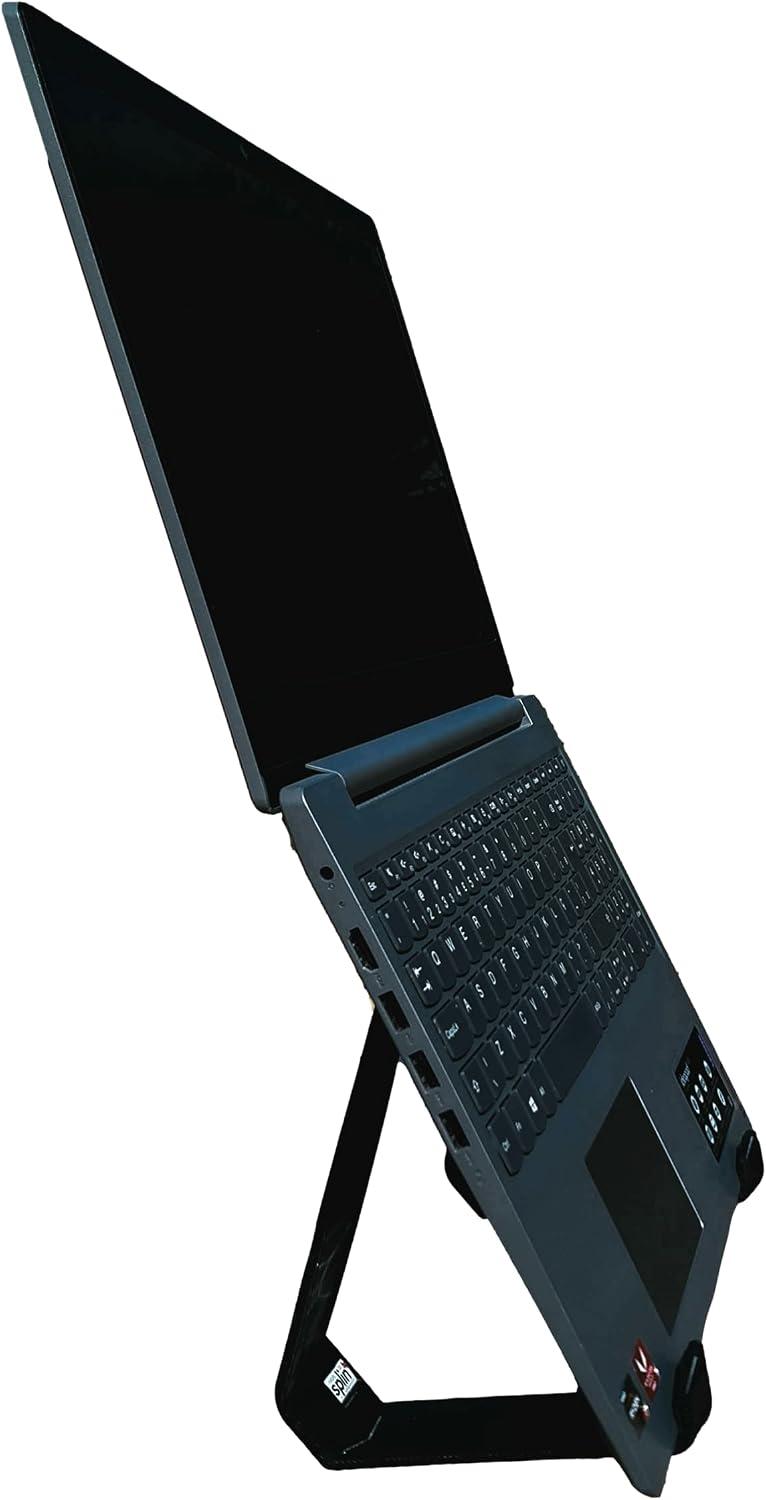 Suporte Splin para Notebook Laptop Universal de Mesa Modelo Soft Touch 180º ultra abertura alta elevação (Preto)