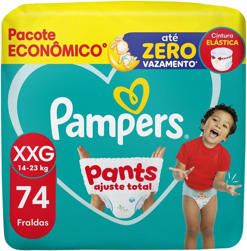 Fralda Pampers Pants Ajuste Total Tamanho XXG (14-18 kg), 74 Unidades
