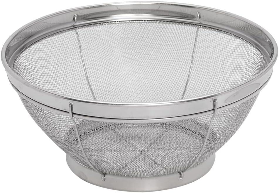 Mimo Style Escorredor de Aço Inoxidável Multiuso 18 cm com Malha de Aço Côncava Perfeito para Coar, Peneirar, Filtrar e Drenar, Eficiente Resistente e Durável, Indispensável para Sua Cozinha, Prata