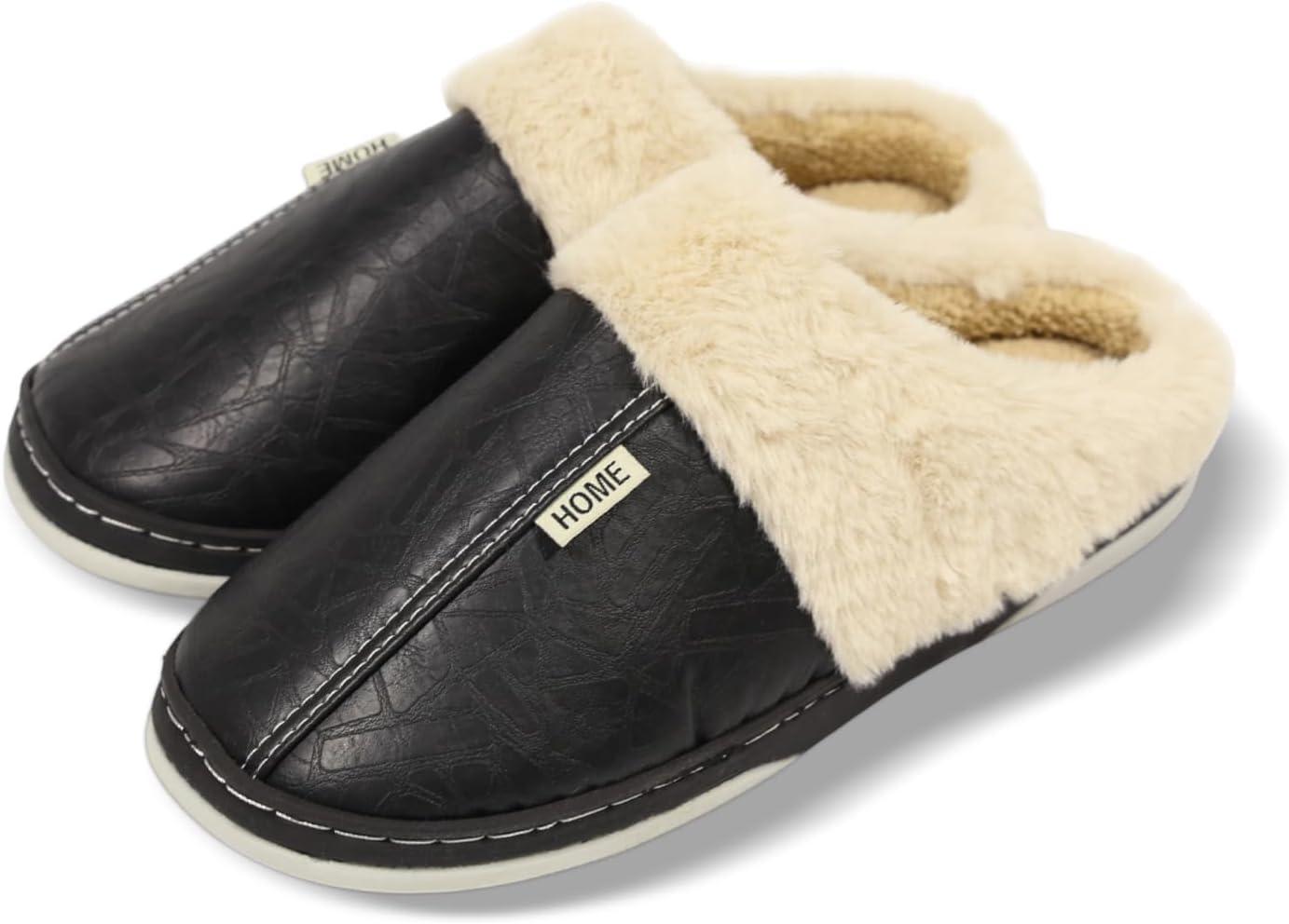 BEMMY Pantufas Masculinas, Chinelo de Algodão Impermeáveis, Macias e Felpudas, Antiderrapantes e Aconchegantes. (Recomendado Escolher 1 Tamanhos Maiores).