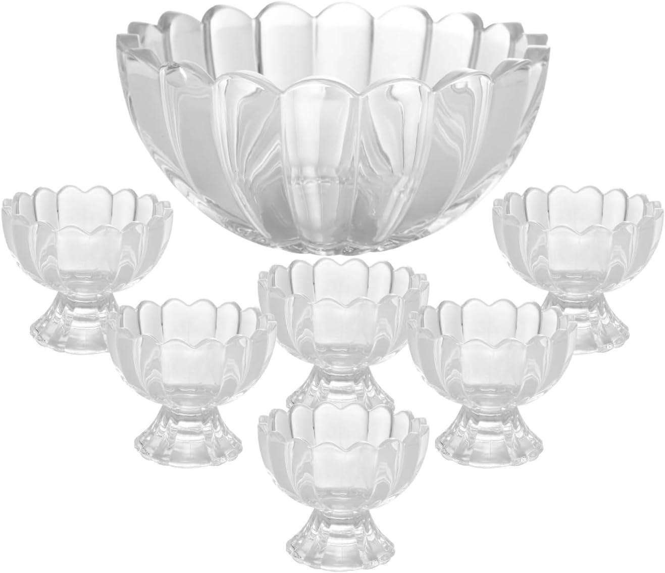 WOLFF - Conjunto 7 Peças Bowl com 6 Taças para Sobremesa Geneva 1,1L/125ml