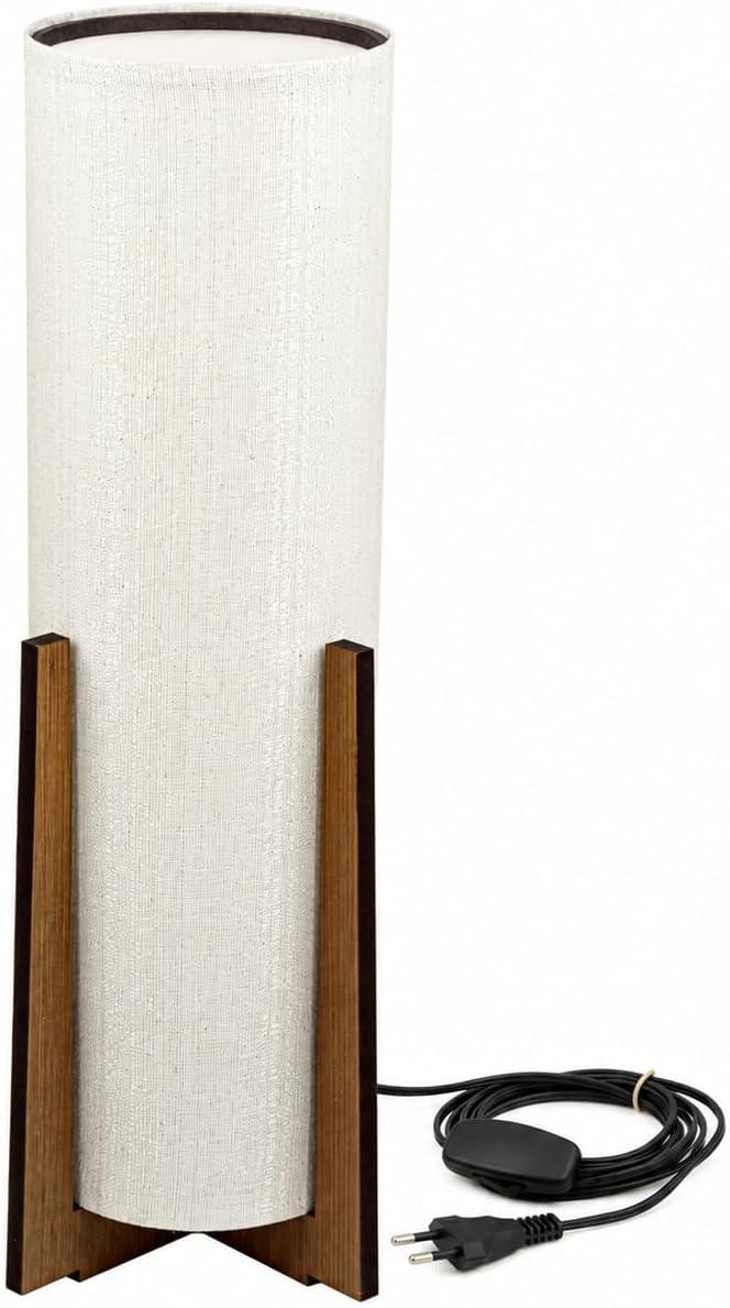Abajur de Mesa Atlas 46x14 cm com Cúpula de Tecido Base MDF Bivolt