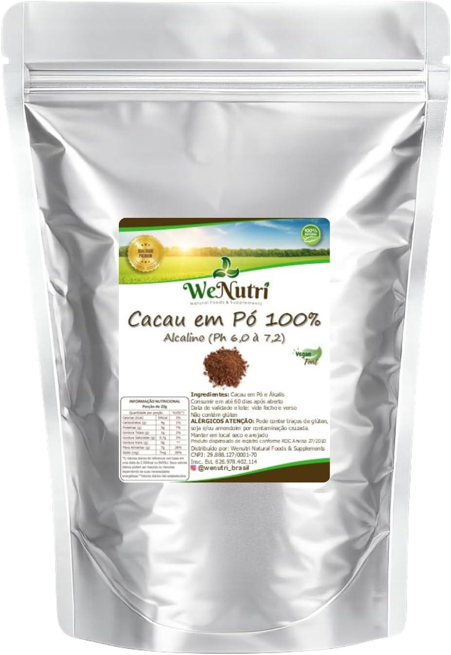 Cacau Alcalino em Pó Wenutri, 100%, 250g