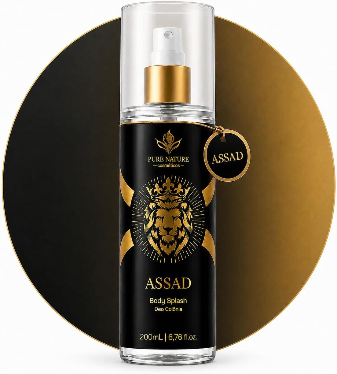 Body Splash Masculino Pure Nature ASSAD 200 ml Oriental Amadeirado Marcante