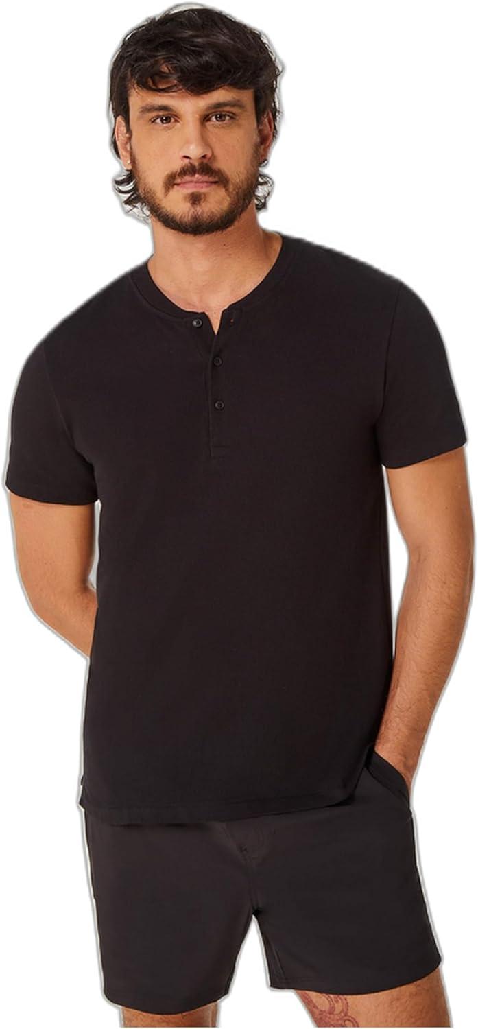 Camiseta Básica Henley Masculina Regular Texturizada - Hering