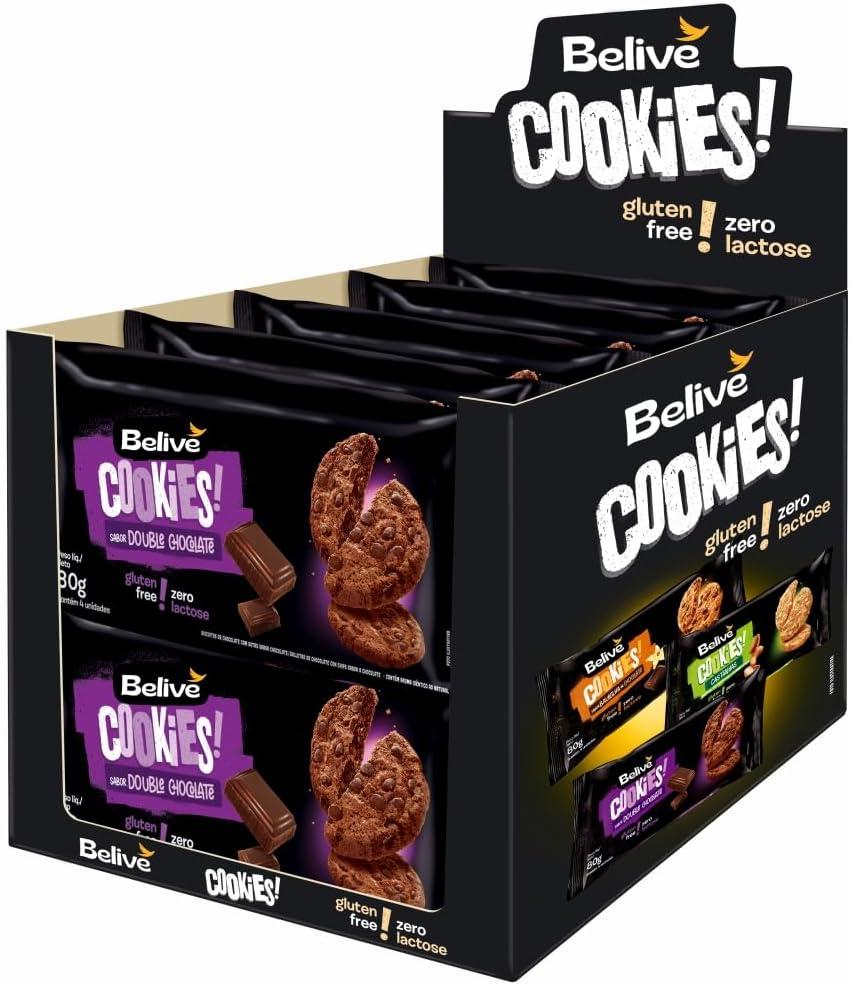 Caixa de Cookies de Chocolate Sem Glúten Sem Lactose Sem Leite Belive