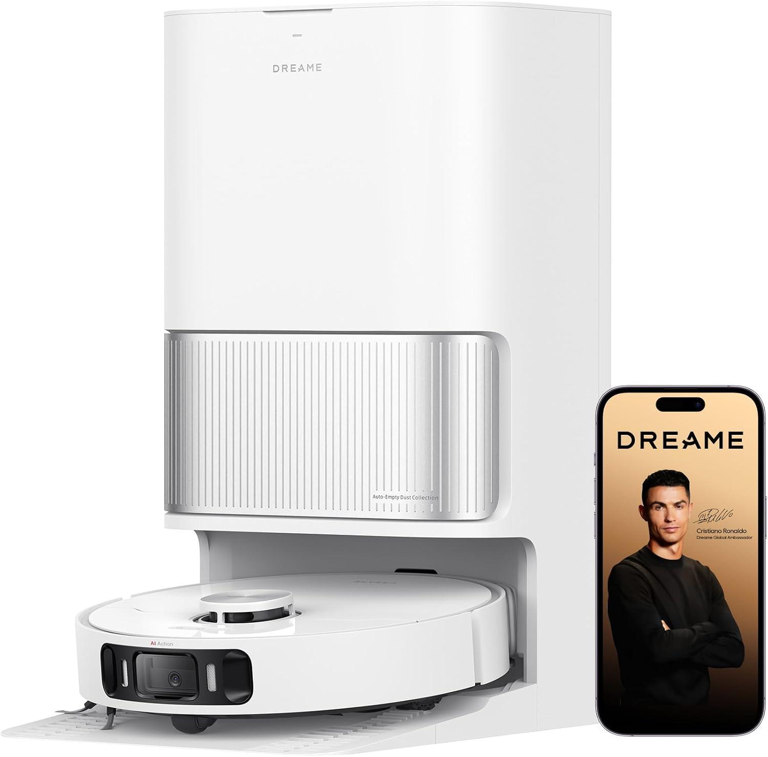 DREAME L40 Ultra AE Robô Aspirador e Mopa, Sucção 19.000Pa, Caixa de Poeira Autoesvaziável, Mopa Flexível com Lavagem Automática 75°C, Amigo dos Pets, App/Voz(Alexa/Google/Siri), 127v