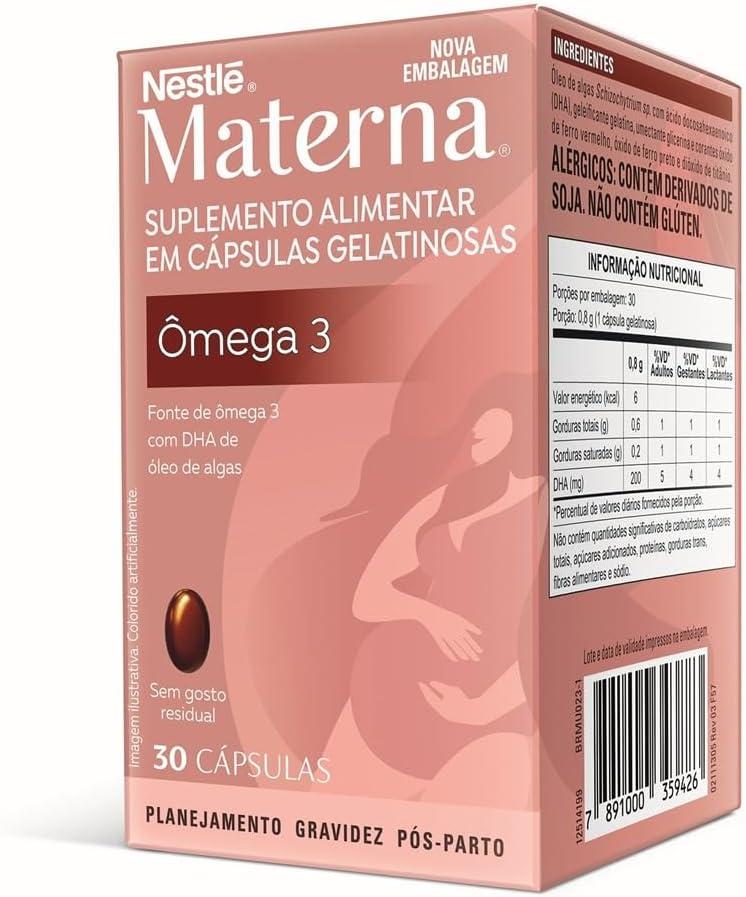 Suplemento alimentar em cápsulas Materna Ômega-3 30 unidades