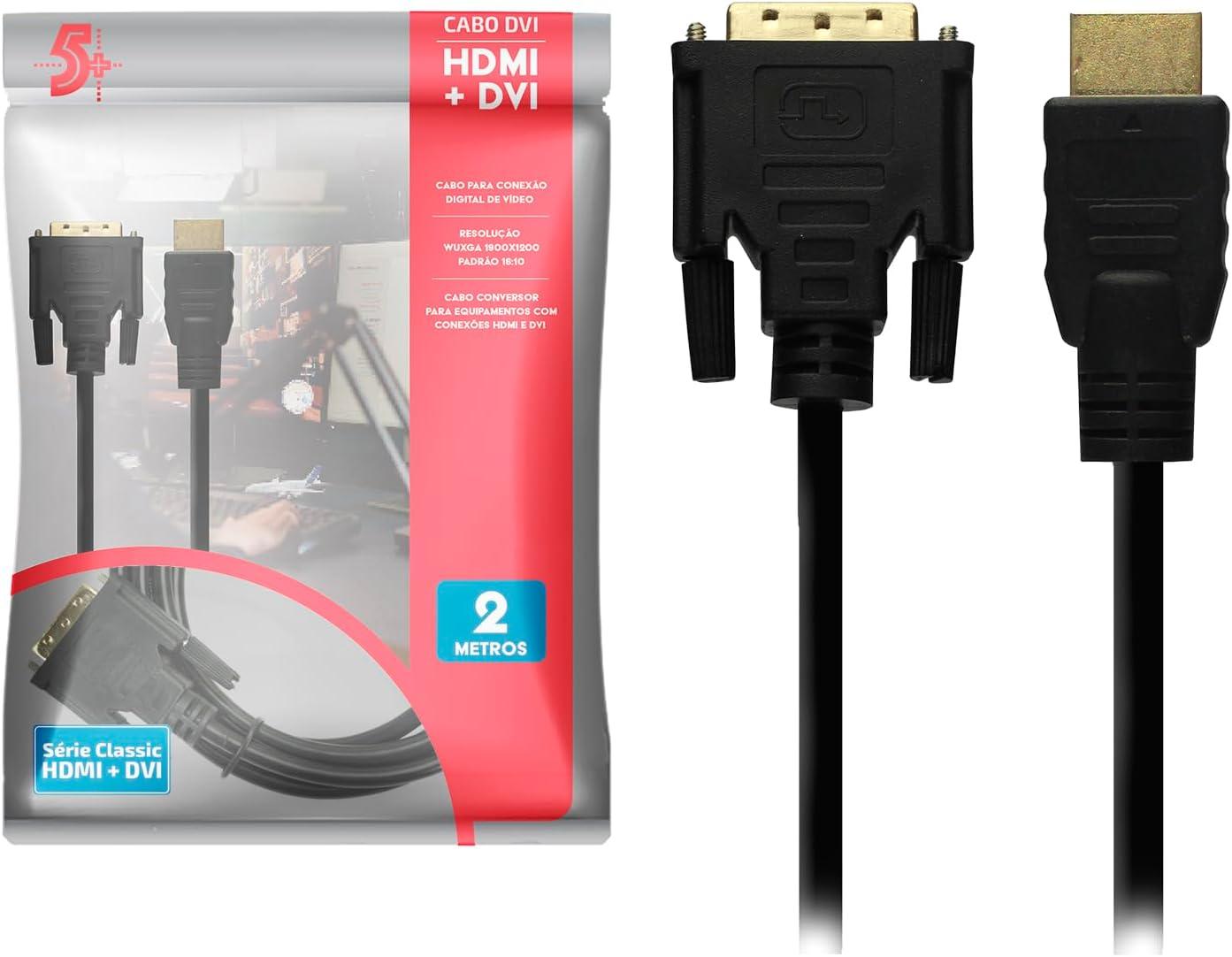 5+ Cabo Dvi + HDMI 2 Metros Dvi 24+1