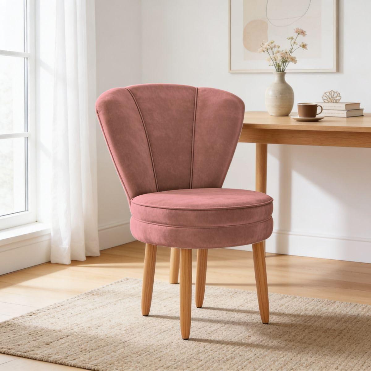 Cadeira Poltrona para Recepção Tecido Veludo Decorativa MOBLAN decor (Rosa Escuro)