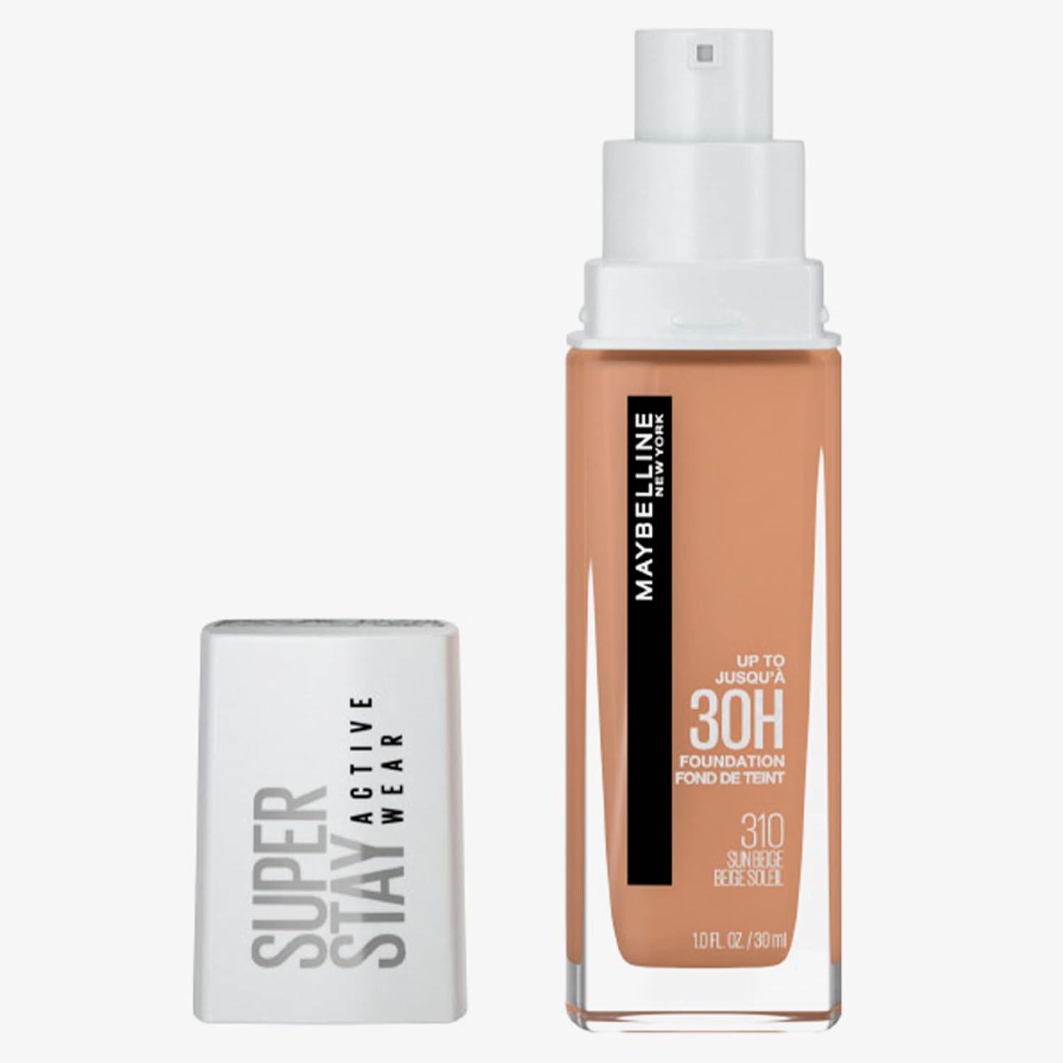 Base Líquida Maybelline NY SuperStay Alta Cobertura, Cor Sun Beige, 30ml