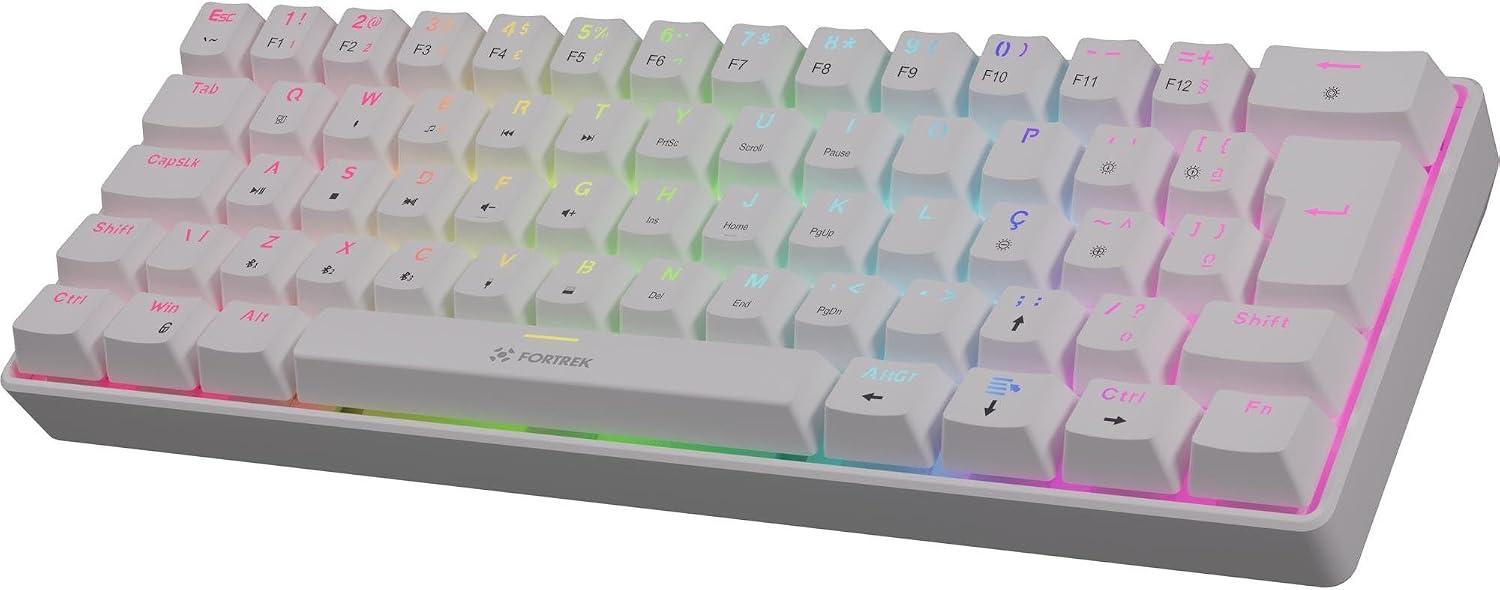 Teclado Mecânico Fortrek Gravity Air Compact Wireless Branco