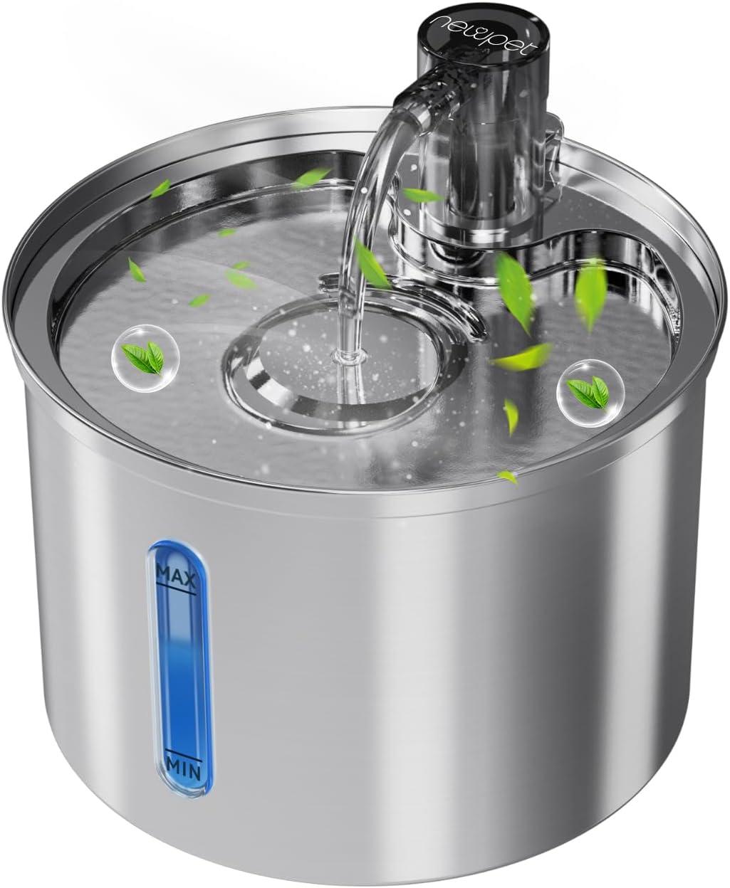 Bebedouro para Gatos, 3L Fonte Gato Inox Comedouros, Bebedouros e Acessorios para Gatos, Silenciosa, Bivolt