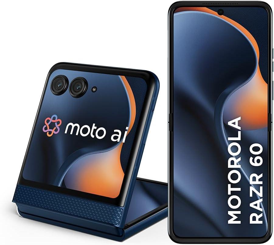 Smartphone Motorola Razr 60-256GB 24GB (12GB RAM+12GB Ram Boost) Tela dobrável 6,9" pOLED e externa 3,6” Moto AI camera IP48 - Azul Marinho
