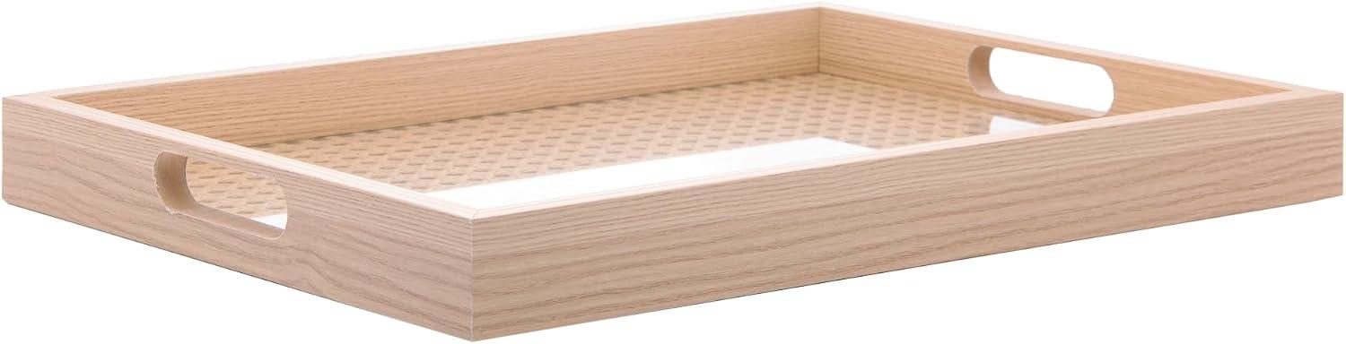 LYOR - Bandeja Retangular de Mdf com Fundo Treliça 40cm x 4cm x 30cm