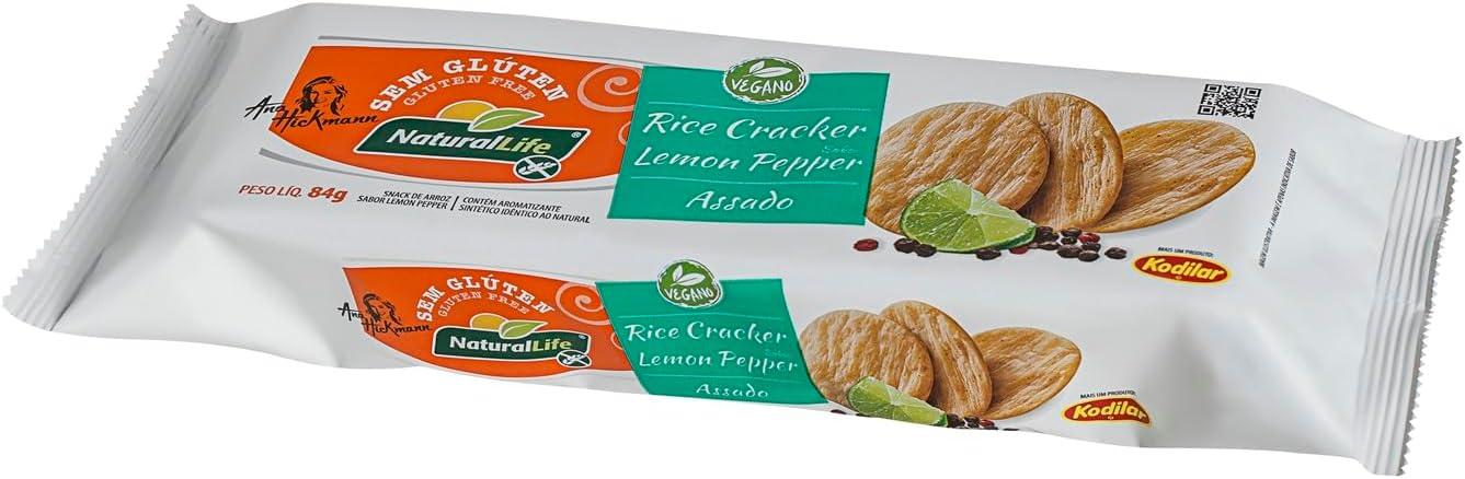 Rice Cracker Natural Life - Sabor Lemon Pepper - Sem Glúten - Vegano - 84g