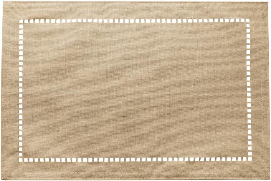 LYOR - Lugar Americano de Poliéster e Linho Lévis Bege 45cm x 30cm