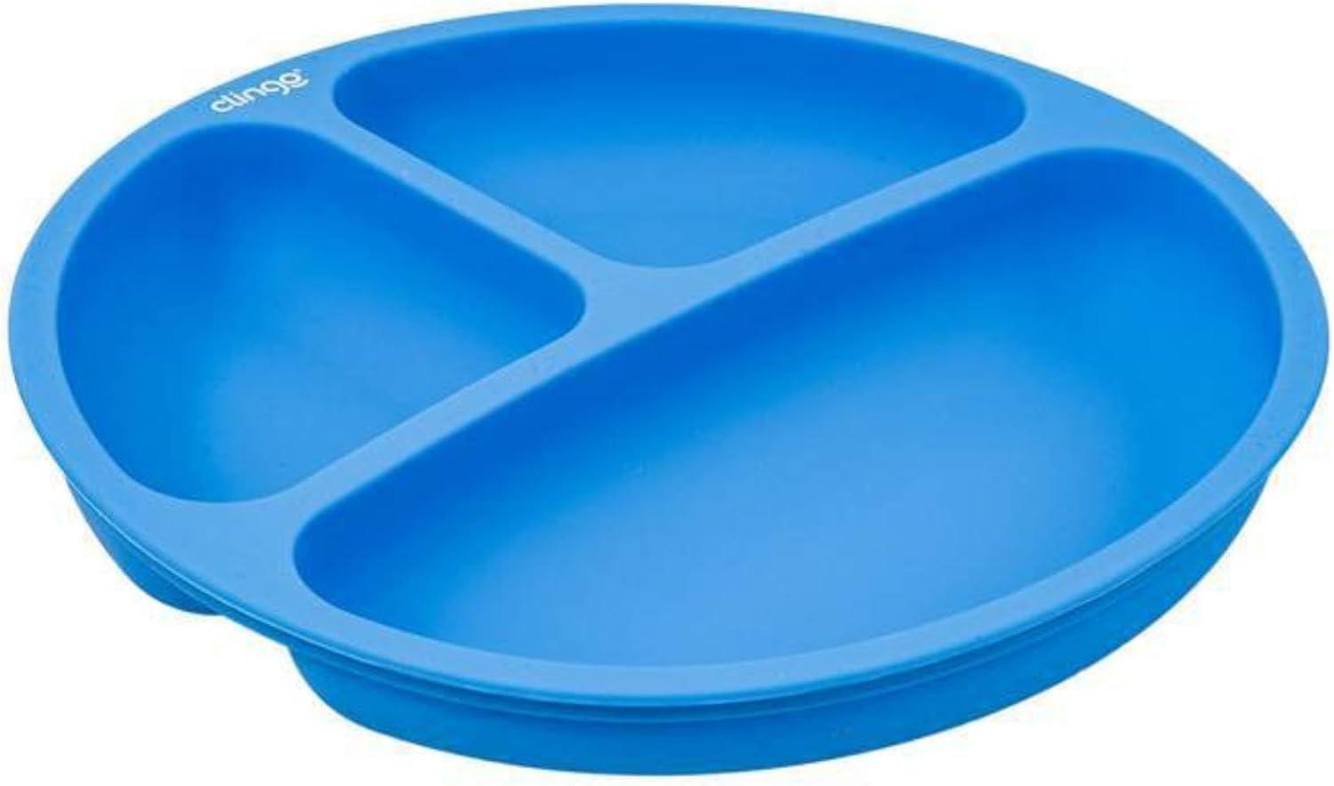 Prato Silicone Com Divisória Colors Azul, Clingo, Azul