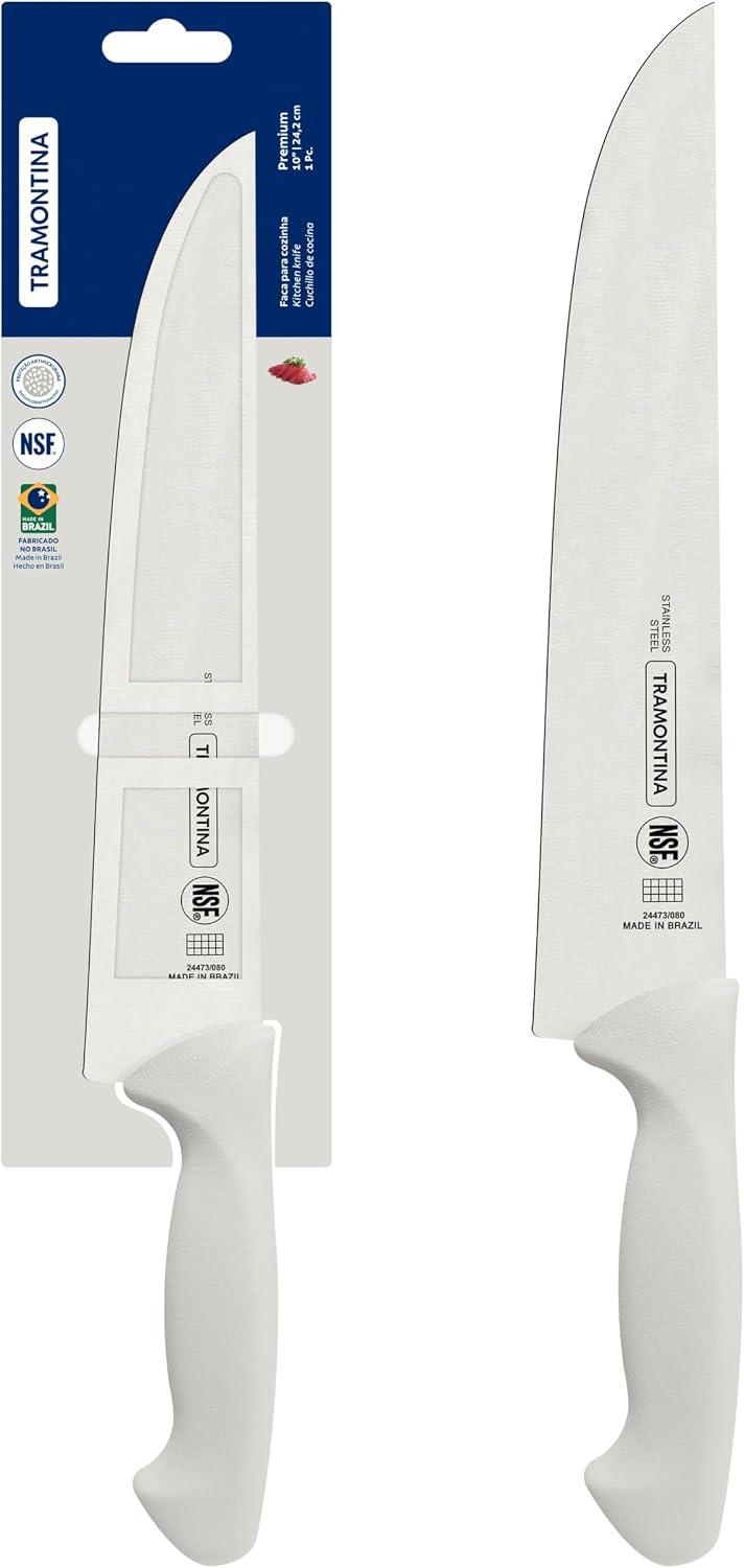 Faca Para Carne 10", Tramontina, Premium 24473180, Branco