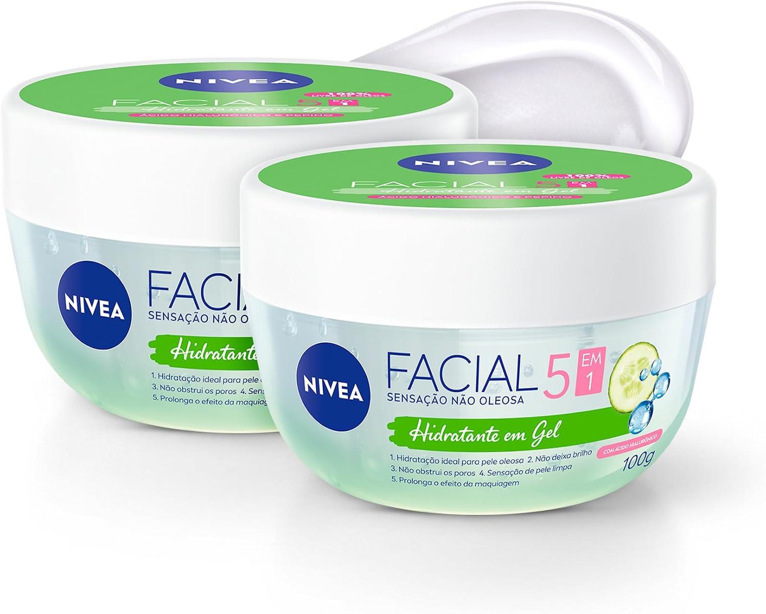 NIVEA KIT Hidratante Facial em Gel Ultraleve 100g - 2 Unidades