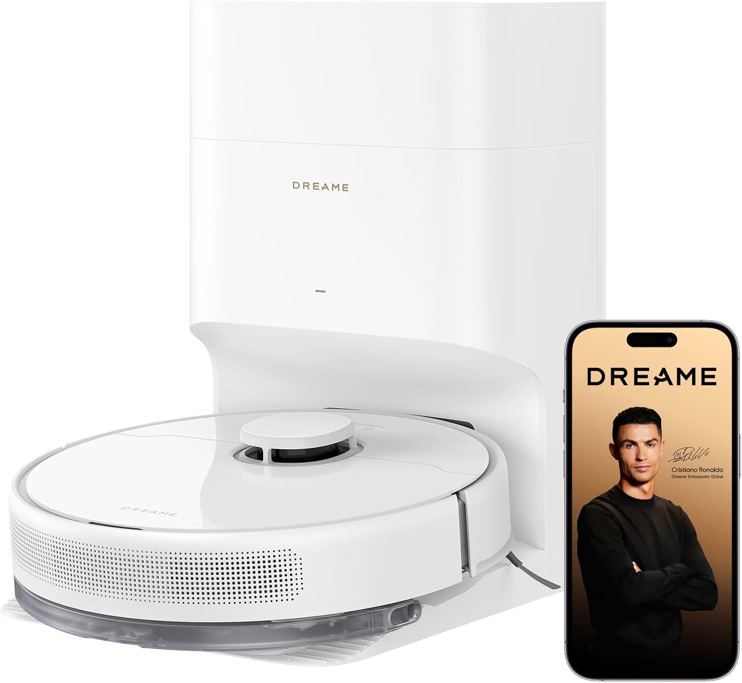 DREAME D15 Plus Robô Aspirador e Passa Pano com Autoesvaziamento, Sucção 13.000 Pa, Limpeza de Carpetes, Desvio de Obstáculos, Minimiza Enroscos, Limpeza para Pets, Bateria 5200mAh, 127V
