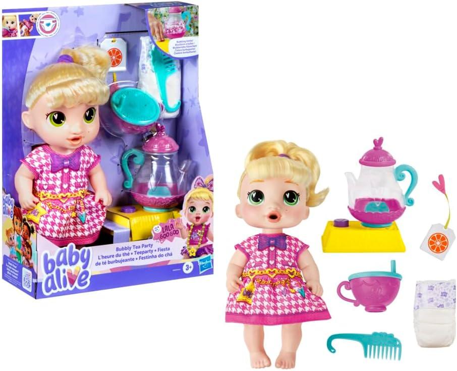 Baby Alive Festinha do Chá LaLa GooGoo boneca loira em plástico, brinquedo