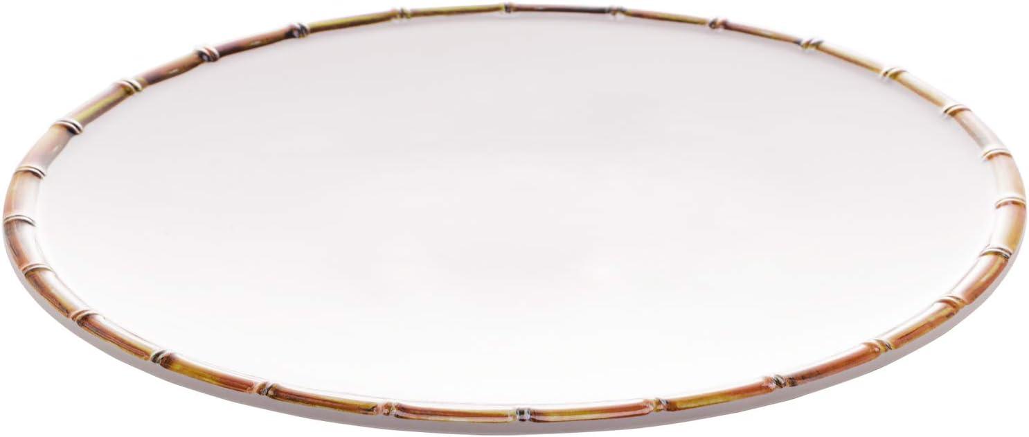 WOLFF - Prato Raso Melamina Bambu Branco 27cm