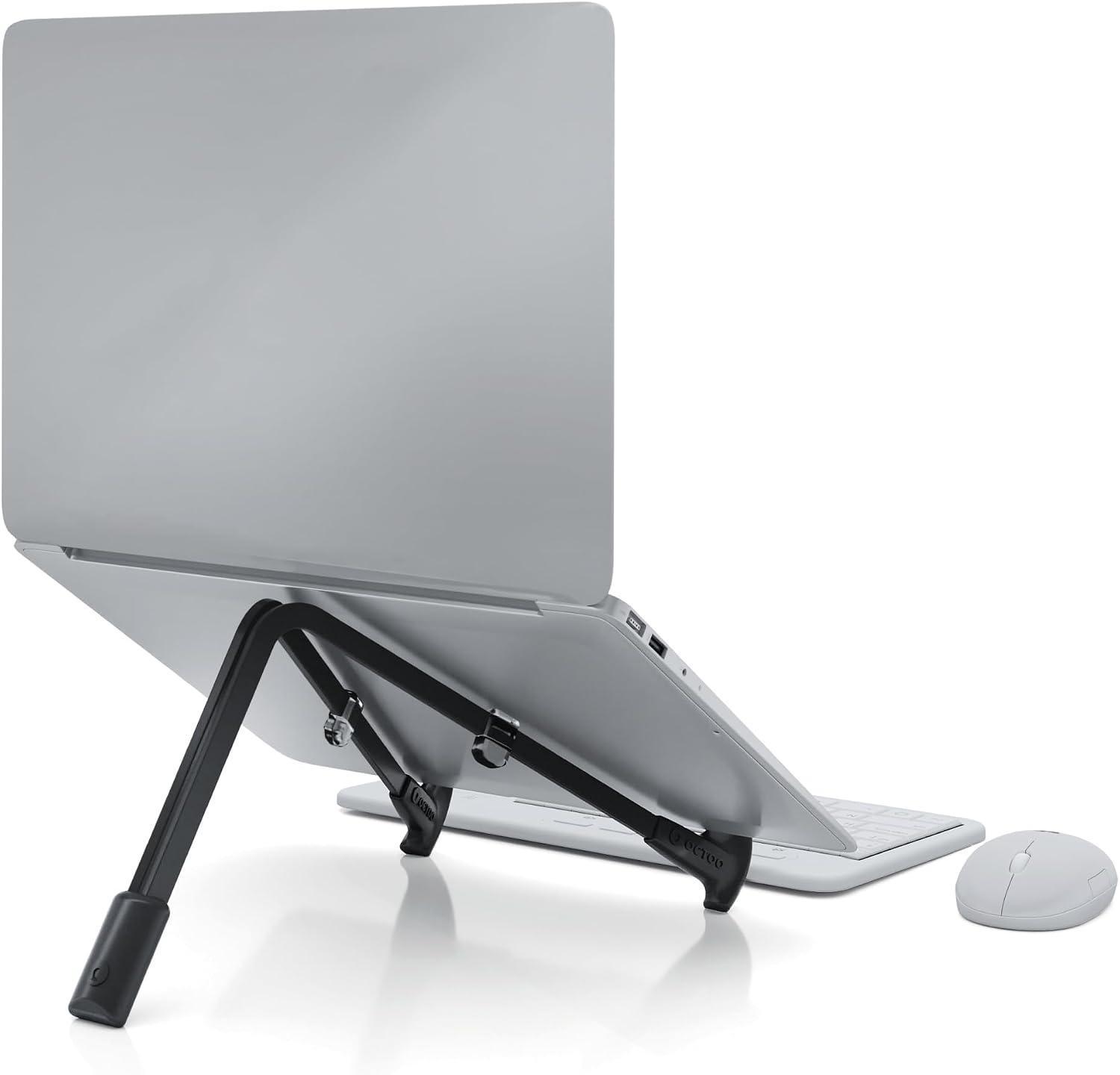 Suporte para Notebook OCTOO LiteStand Note, Dobrável, Portátil e Pronto para Usar, Compatível com Notebooks de até 15,6" - Preto