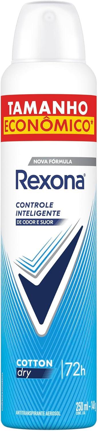 Rexona Antitranspirante Aerossol Cotton Dry 250ml, Leve Mais Pague Menos, Embalagem Pode Variar