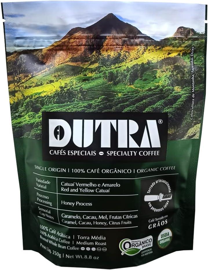 Café Dutra, Orgânico Especial, Blend Catuaí Vermelho e Amarelo, Torrado em Grãos, 250G
