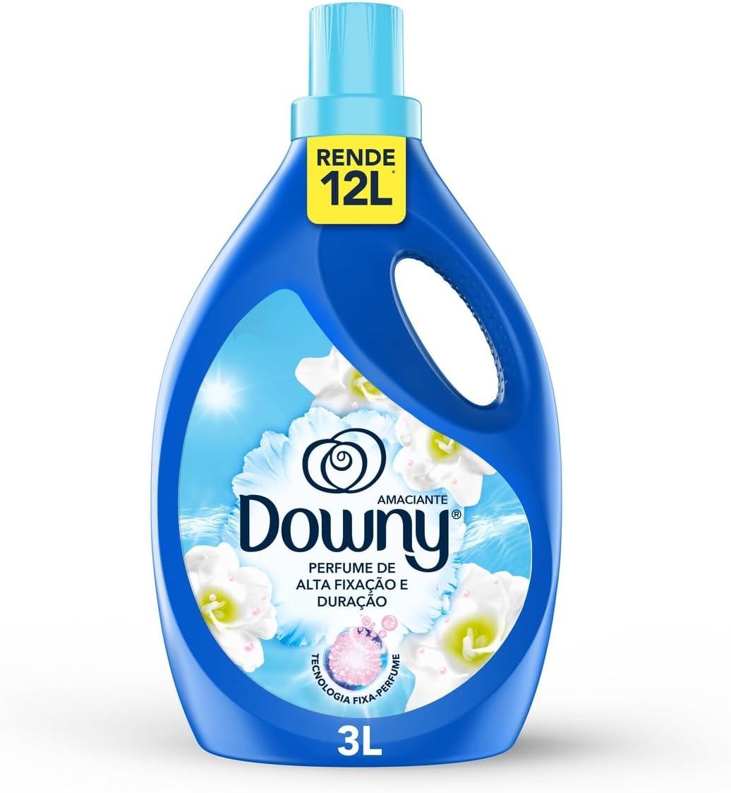 Downy Amaciante de Roupas Concentrado Líquido Brisa Suave 3L – Rende 12L, Perfume Suave com Notas de Jasmim e Algodão