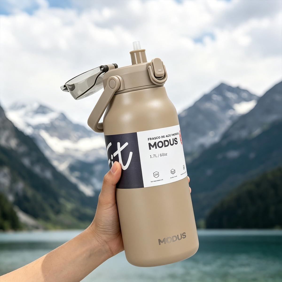 Garrafa Térmica 1700ml – 24h Gelada, Base Antiderrapante