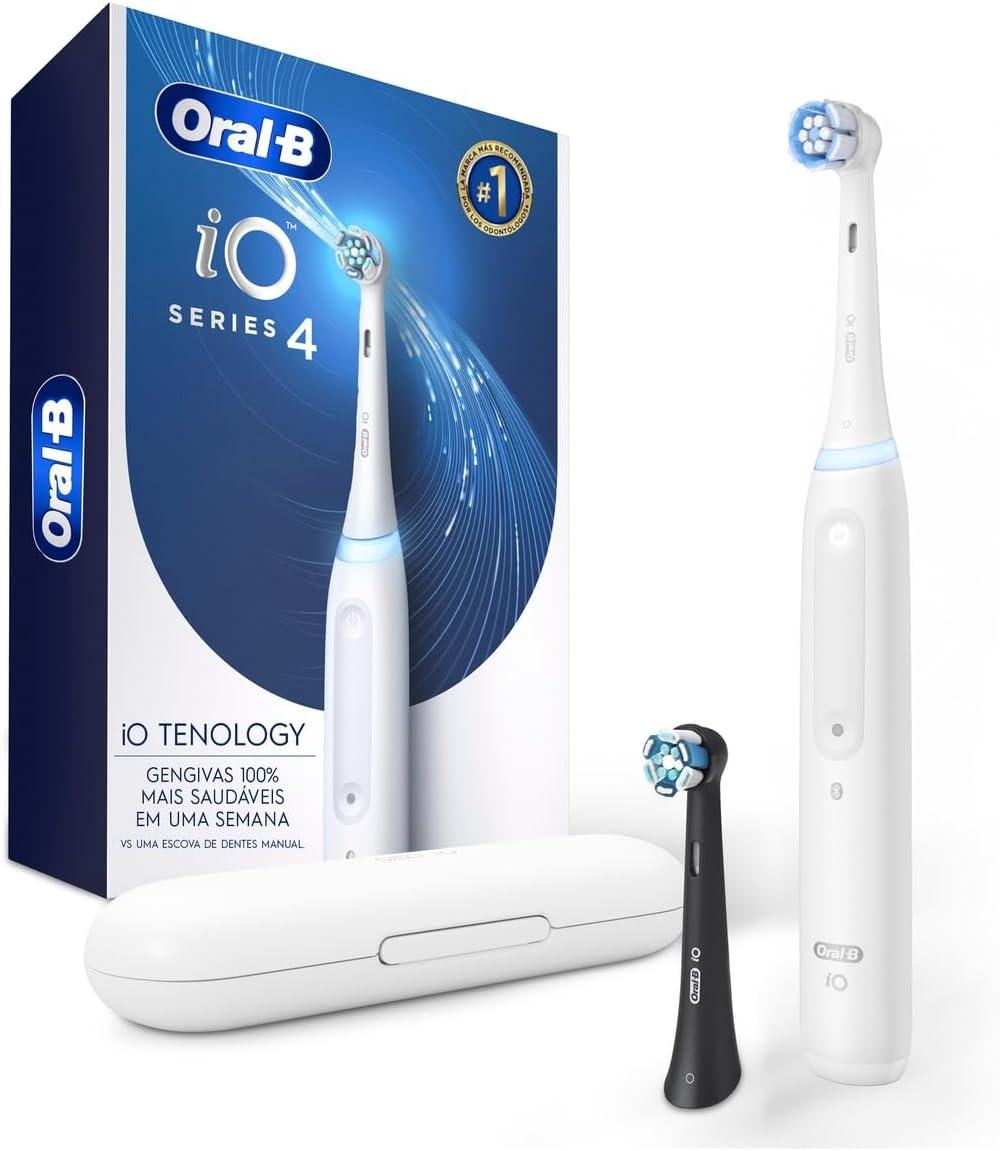 Oral-B Escova de Dente Elétrica iO4, 1 Cabo + 2 Refis + Carregador Bivolt