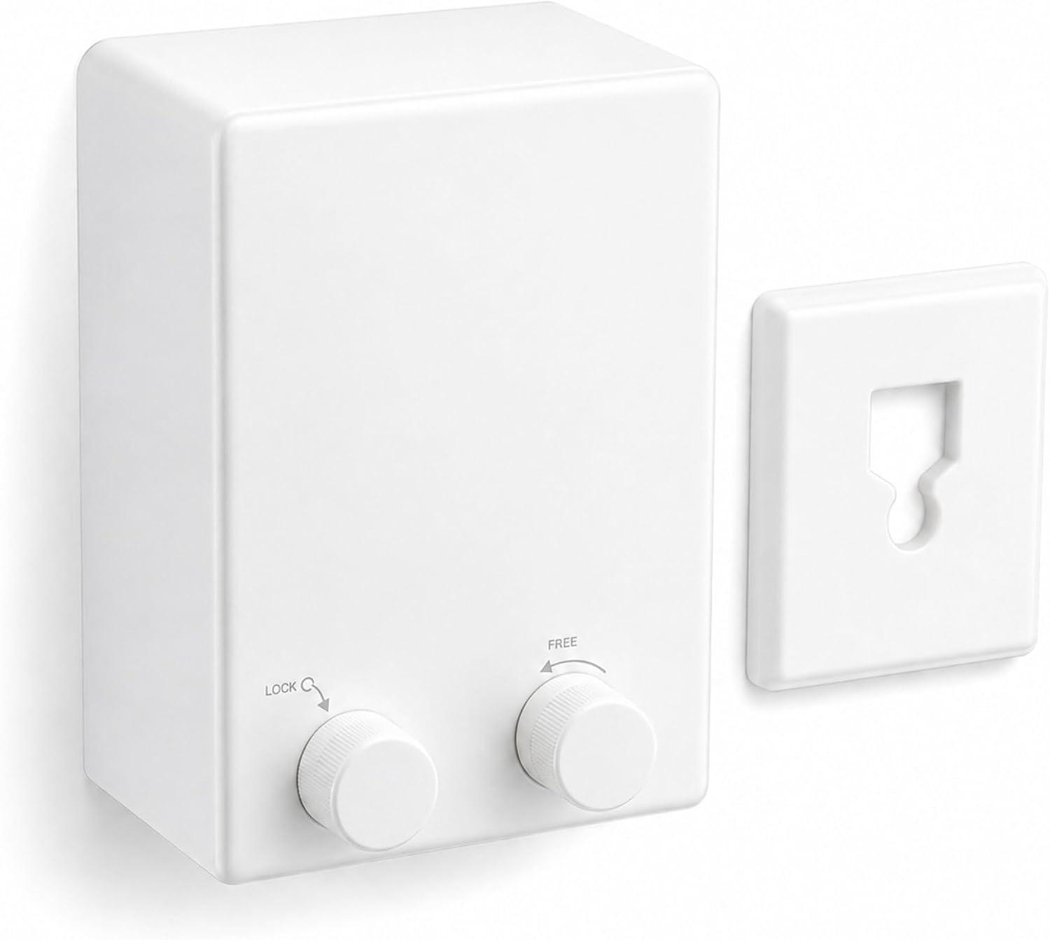 Varal Retrátil de Parede 4,2 m em Aço Inox, Recolhimento Automático, Suporta 20 kg, Compacto e Resistente para Apartamento e Lavanderia, Instalação Simples, Secagem Rápida, Reforçado (Branco)