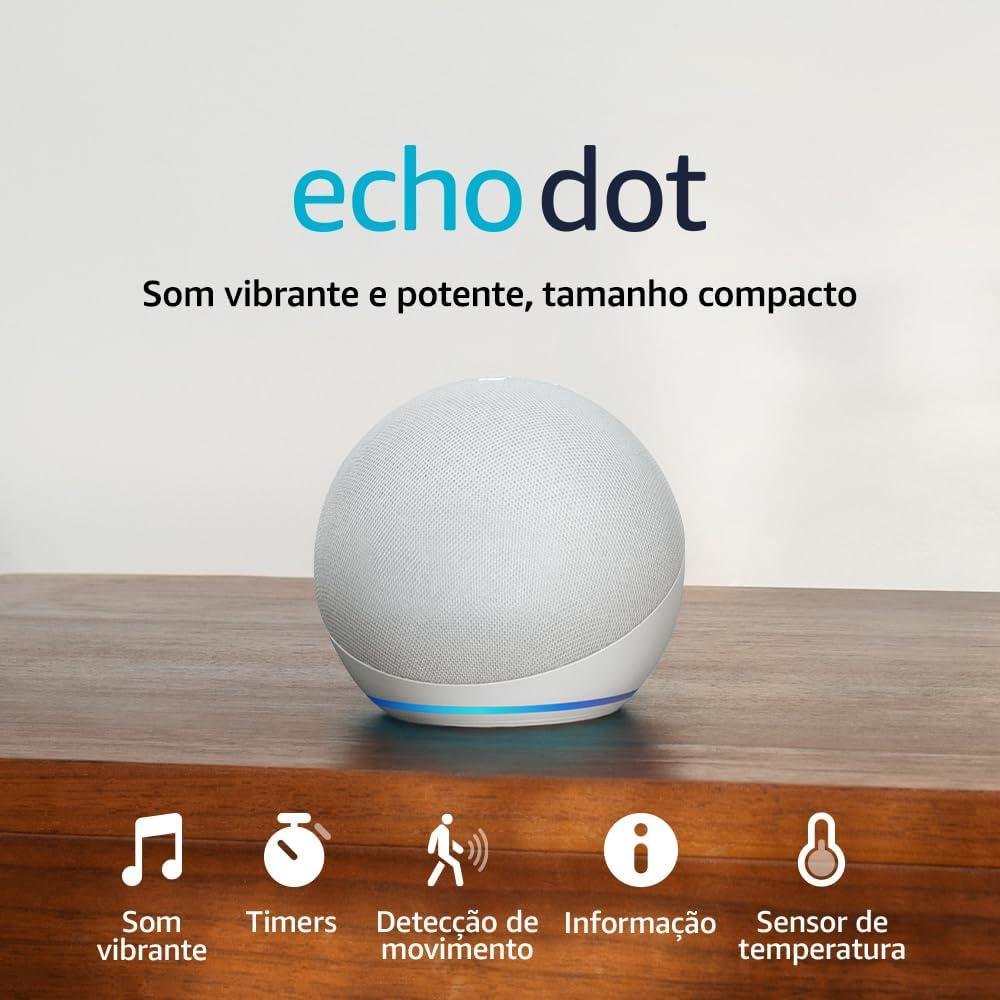 Echo Dot (Geração mais recente) | Smart speaker com Alexa, som vibrante e potente, Wi-Fi e Bluetooth | Cor Branca, com Acesso Antecipado à Alexa+