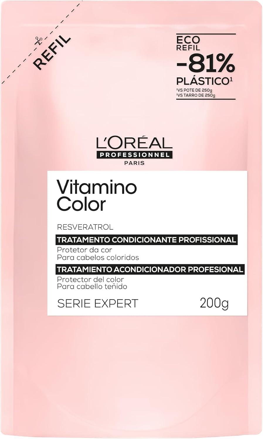 L'Oréal Professionnel Vitamino Color, Máscara de Tratamento Refil para Cabelos Coloridos, com Resveratrol Antioxidante, Proteção da Cor por 8 Semanas e Mais Brilho, 200g